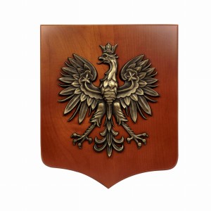 Orzeł odlew 30x35 cm na tarczy bukowej ciemnej 40x45cm 