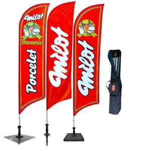 Beachflag Euro, flaga 85x360 cm z masztem średnicy 28 mm