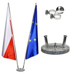 Stojak flagowy dwuramienny PRESTIGE szary