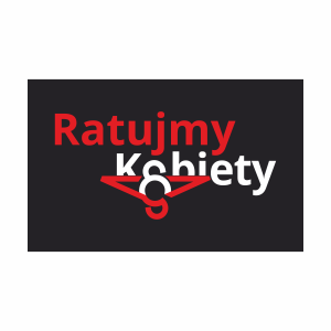 Flaga "RATUJMY KOBIETY" - czarna