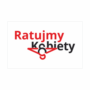 Flaga "RATUJMY KOBIETY" - biała