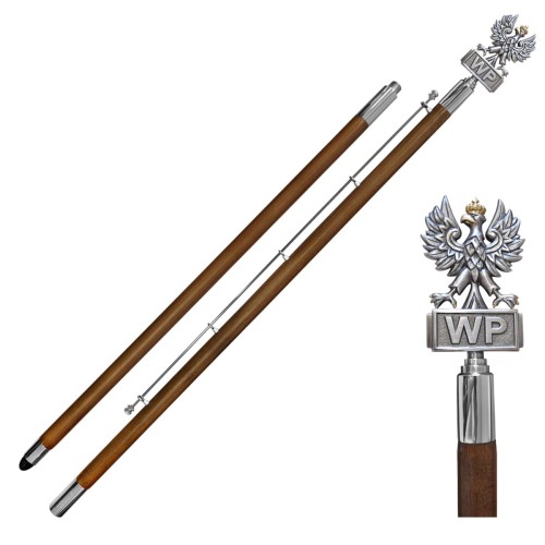 drzewiec sztandarowy_drewniany_głowica orzeł_Chorągiew Wojska Polskiego.jpg