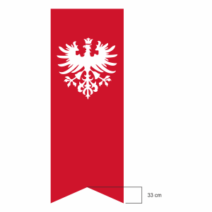 Flaga Powstanie Wielkopolskie - 150x400 - orzeł w koronie