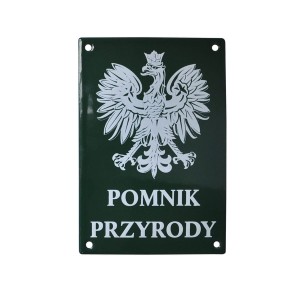 Tablica tradycyjnie emaliowana POMNIK PRZYRODY 9 x 13,5 cm