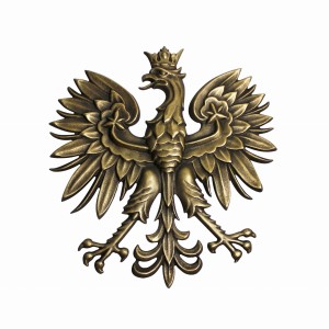 Orzeł z godła RP, Polonik 21x23cm, złoty
