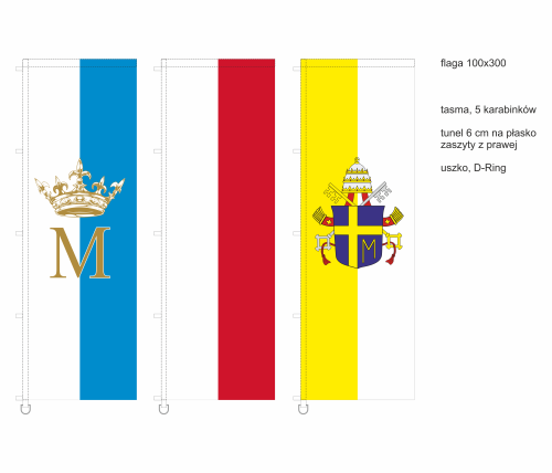 flaga_100x300_RP_Maryja_Królowa_Jan Paweł II.png