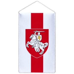 Proporczyk narodowy - Wolna Białoruś z herbem