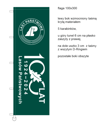 flaga_100x300_100-lecie LP_zielona.png