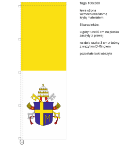 FLAGA JAN PAWEŁ II 100x300 cm DRUKOWANA 2