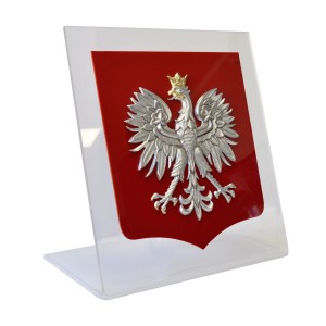 Orzeł na biurko srebrzony  na tarczy 40x45