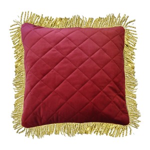 Poduszka ozdobna z bordowego aksamitu