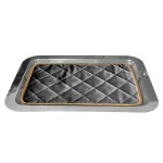Taca ozdobna ze stali nierdzewnej - szara wyściółka