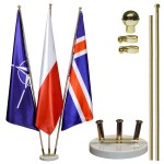 Stojak flagowy trójramienny PRESTIGE biały