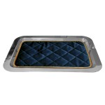 Taca ozdobna ze stali nierdzewnej - niebieska wyściółka