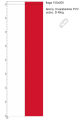 satynowa pionowa flaga RP 150x500 cm, dwa pasy satyny zszyte szwem krytym francuskim, 9 uszek, 9 karabinków, na górze tunel do windtrackera, na dole uszko z D-Ringiem, ekspozycja na maszcie flagowym, biały pas od strony masztu