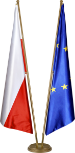 STOJAK SĄDOWY STANDARD GOLD Z FLAGAMI SATYNOWYMI