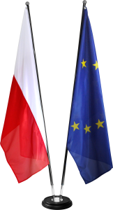 STOJAK SĄDOWY STANDARD BLACK Z FLAGAMI POLIESTROWYMI