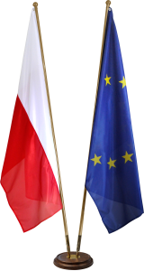 STOJAK SĄDOWY STANDARD DARKWOOD Z FLAGAMI POLIESTROWYMI