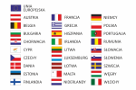 Komplet flagietek Państw UE