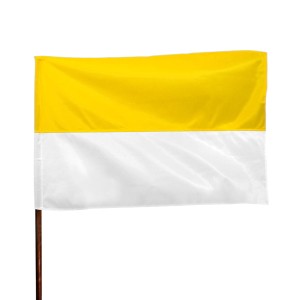 SATYNOWA FLAGA KOSCIELNA - GALOWA - POZIOMA 112x70