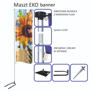 Składany maszt EKO BANNER 6 m lub 4,8 m