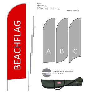 Beachflag Euro, flaga 85x410 cm z masztem średnicy 28 mm