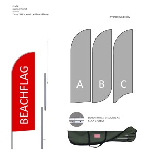 Beachflag Euro, flaga 75x210 cm z masztem średnicy 28 mm