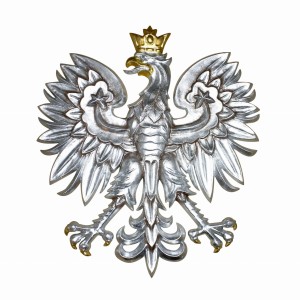 Orzeł odlew  srebrzony 50x55, polonik 