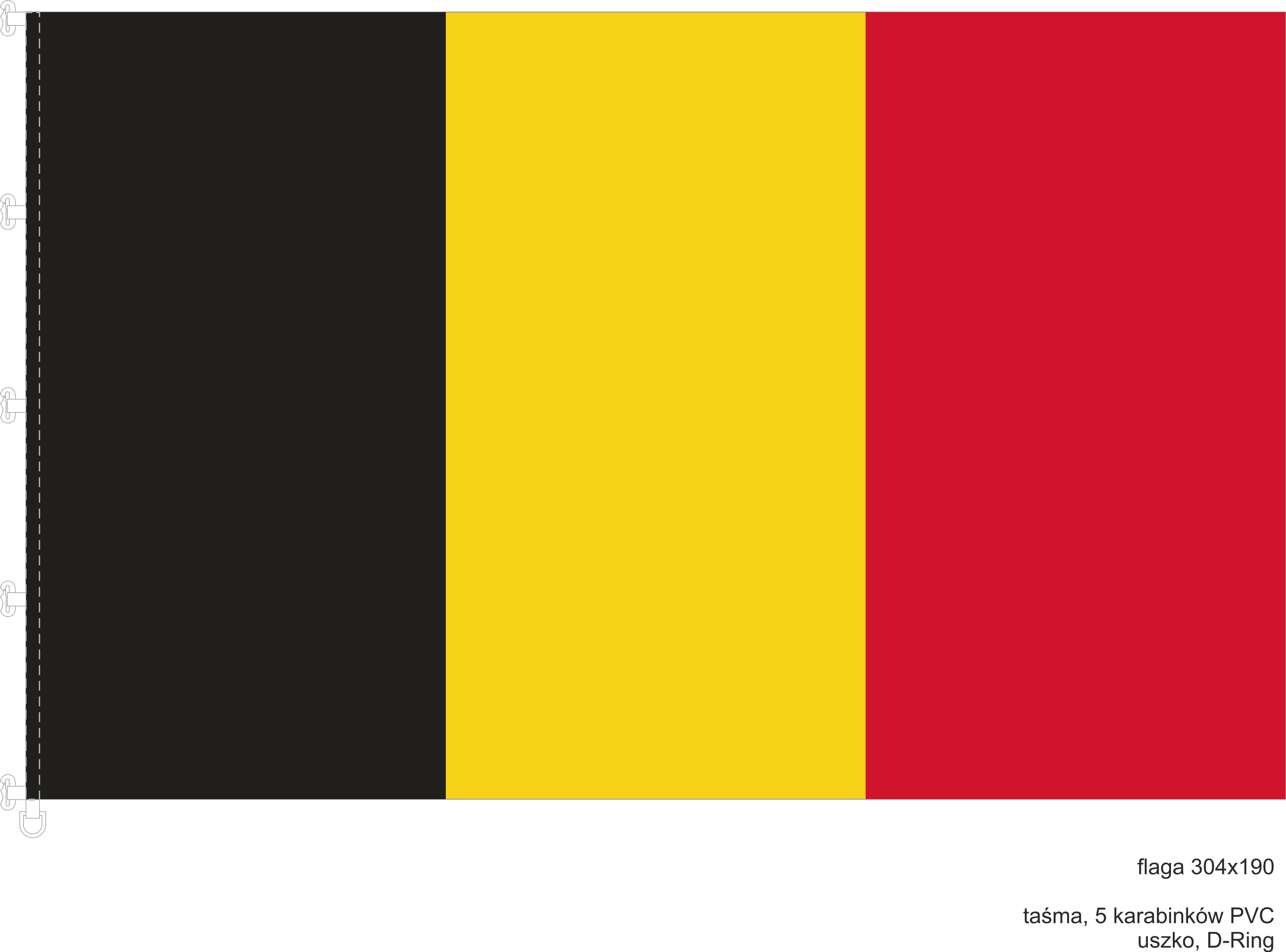 Belgia Flaga Narodowa IFlagi